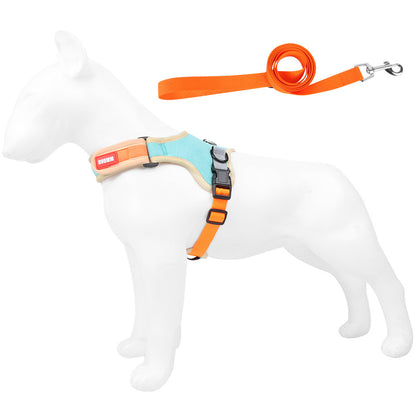 Reflective Suede Saddle Pet Harness Leash - All Accessories Depo