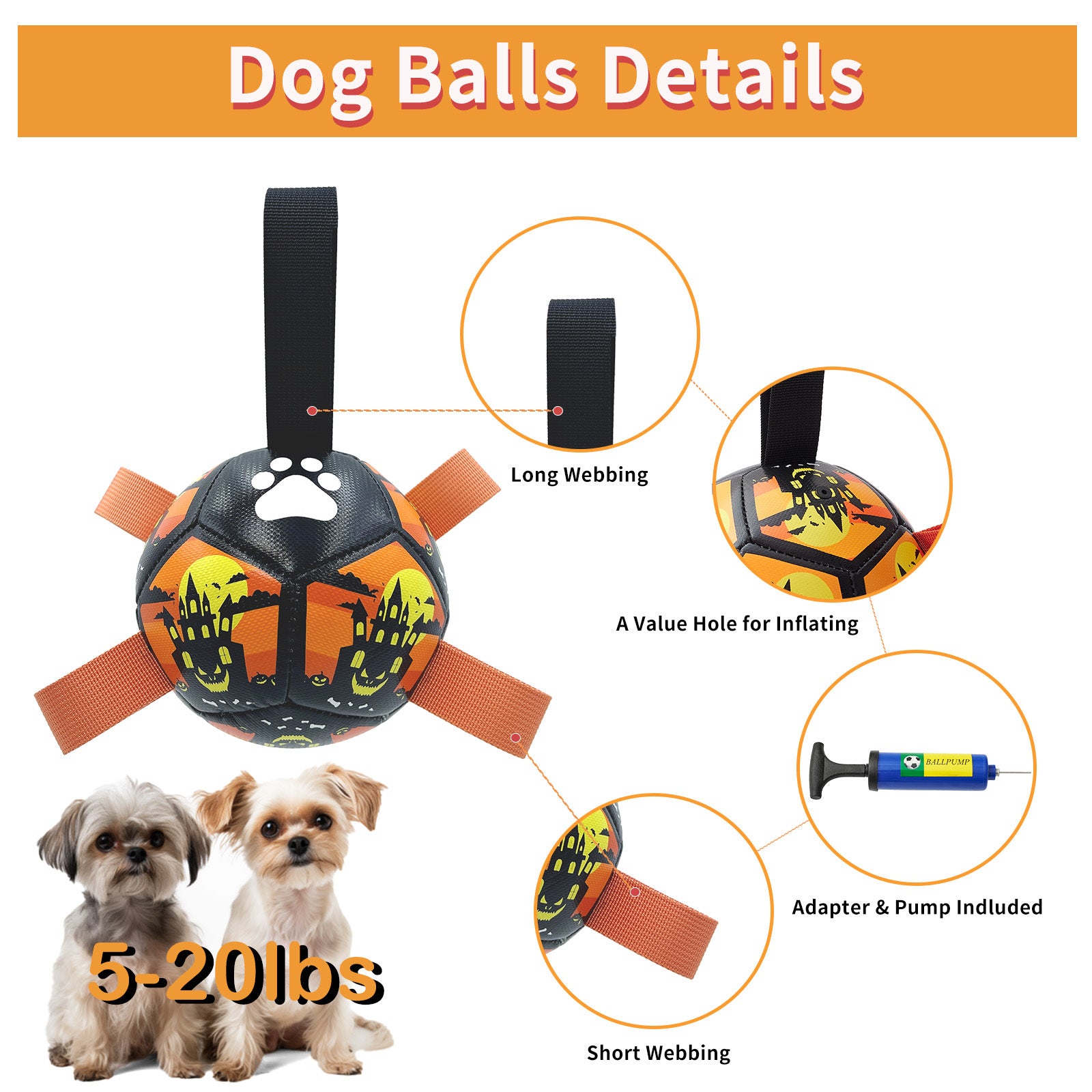 Dog Soccer Ball with Straps - All Accessories Depo